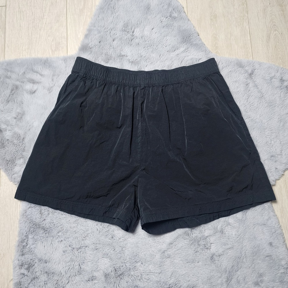 Tna Aritzia Solid Black Nylon Athletic Lounge Shorts Size Medium